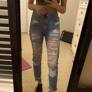 American Eagle Ripped Mom Jeans
